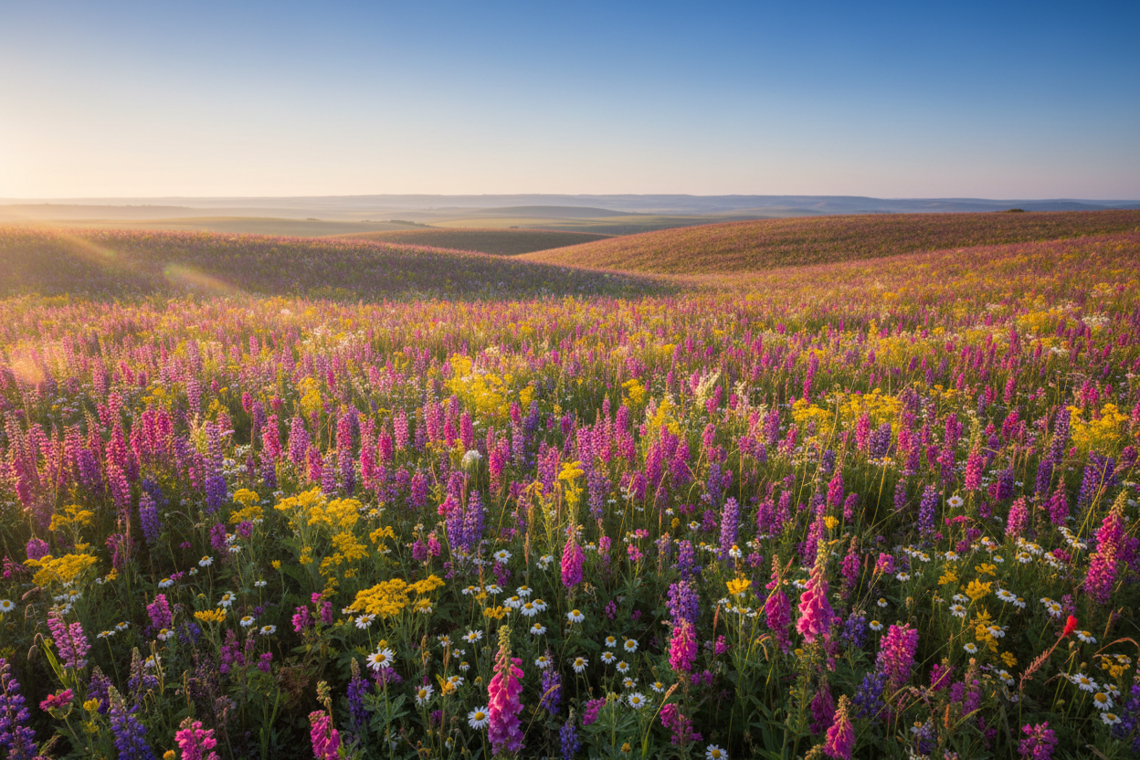 picturesque flower field