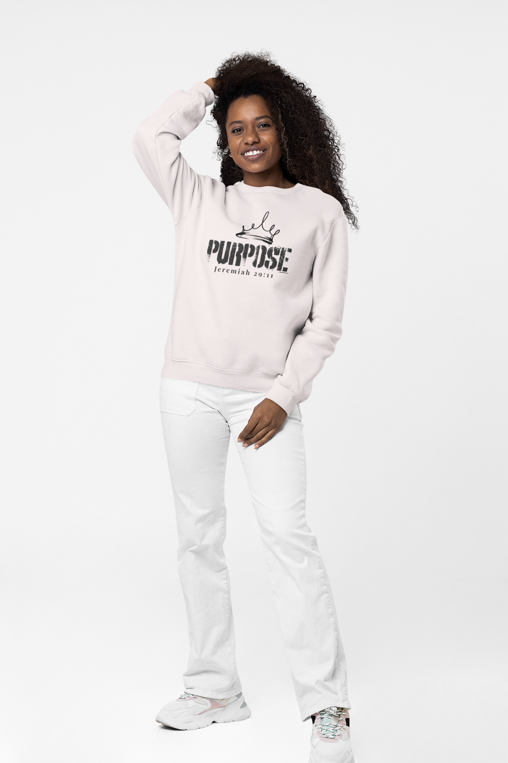 Purpose |Jeremiah 29:11 - Premium Sweatshirt (Bone)
