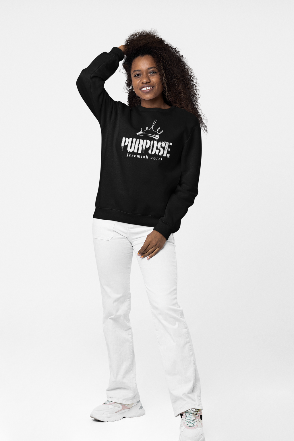 Purpose|Jeremiah 29:11 -Premium  Sweatshirt (Black)